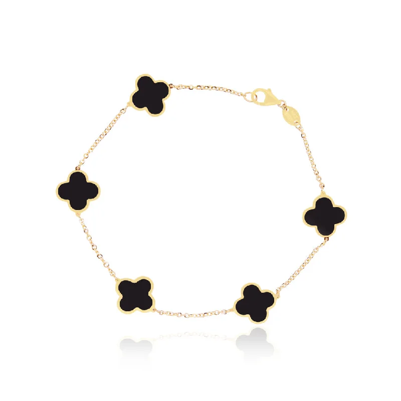 Small Onyx Clover Bracelet