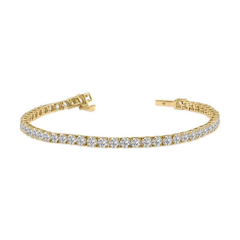 7 Carat Tw Lab Grown Diamond Tennis Bracelet In 14K Yellow Gold