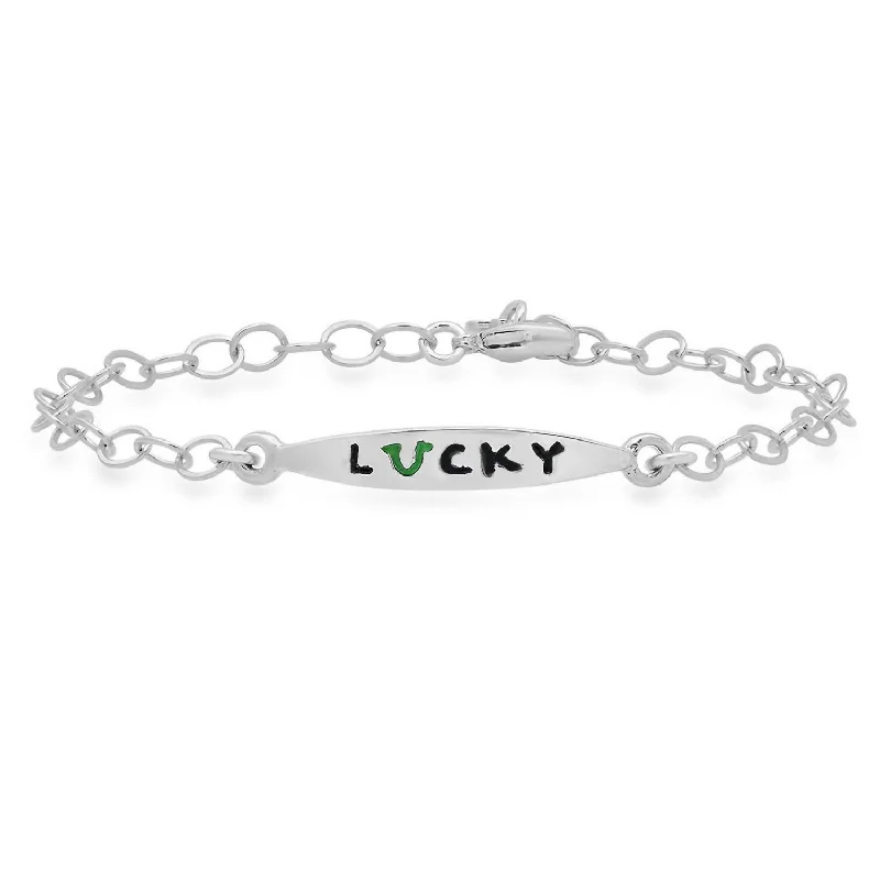 Women's Colorful Words Enamel Bracelets - Lucky In Sterling