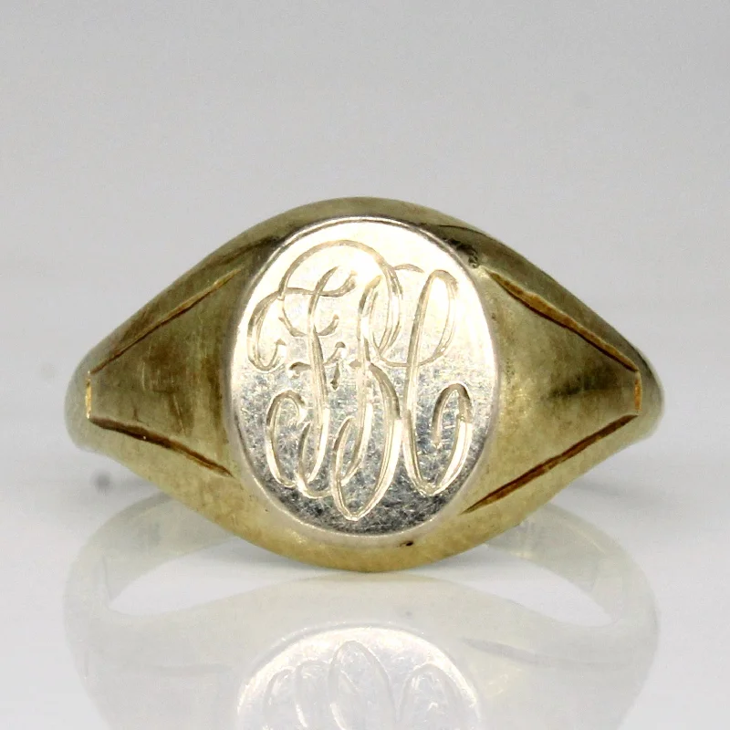 14k Two Tone Gold 'FBC' Initial Ring | SZ 4.5 |