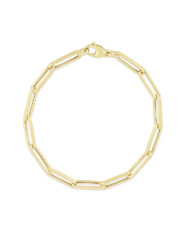 14K Italian Gold Paperclip Chain Bracelet