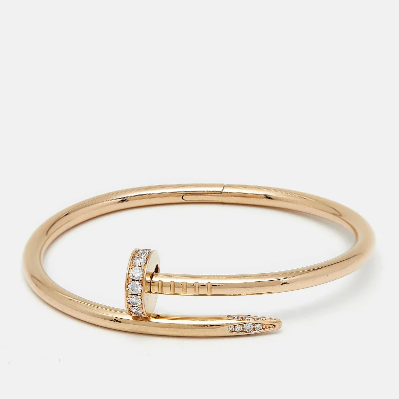 Cartier Juste Un Clou Diamonds 18K Rose Gold Bracelet 15