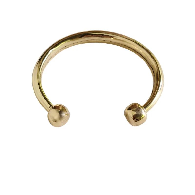 Women's Modern Tuareg Style African Cuff Bangle Bracelet In Gold