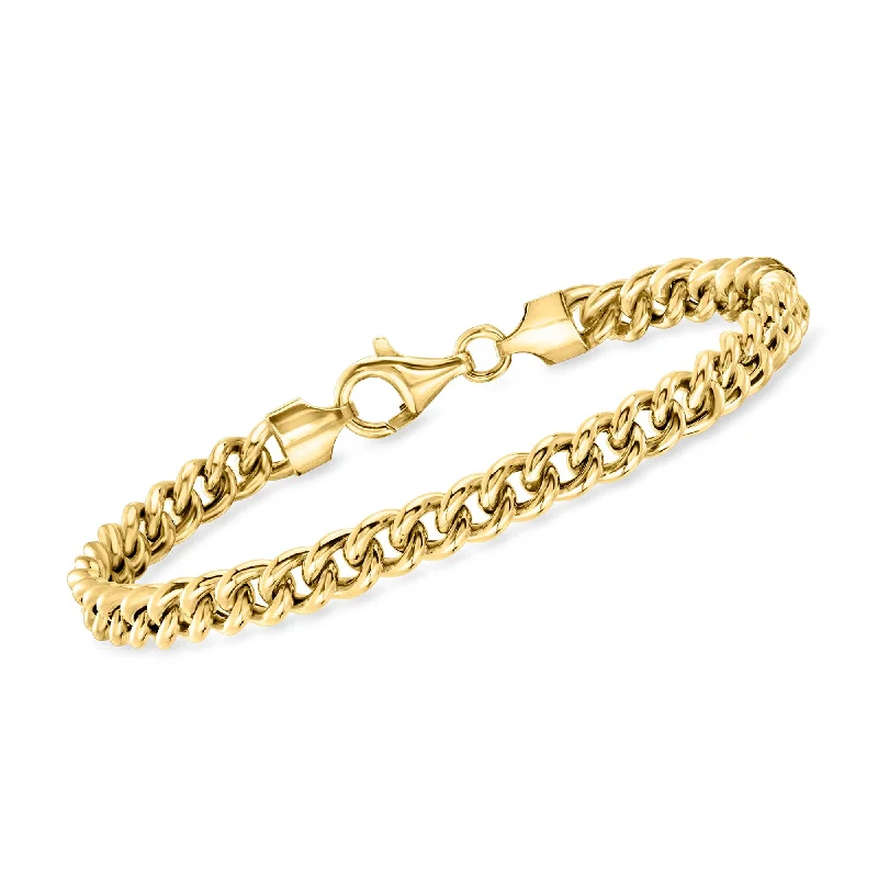 Ross-Simons Italian 18kt Gold Over Sterling Curb-Link Bracelet