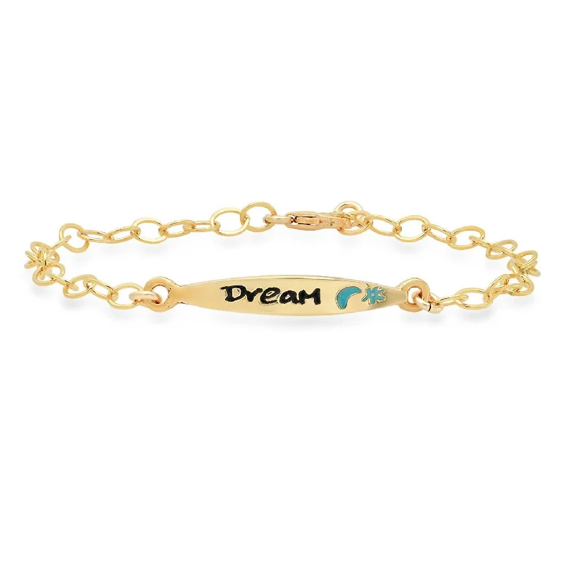 Vermeil Colorful Words Enamel Bracelet - Dream In Plated Sterling