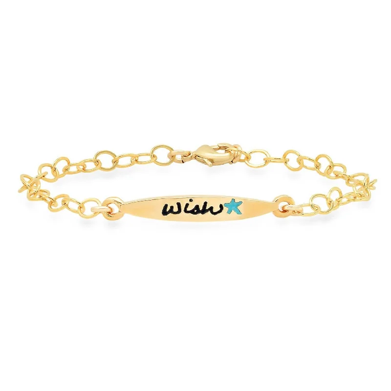 Vermeil Colorful Words Enamel Bracelet - Wish In Plated Sterling