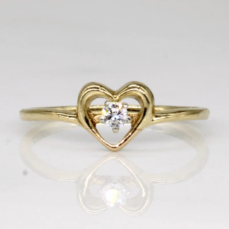 Diamond Heart 14k Ring | 0.03ct | SZ 3.75 |