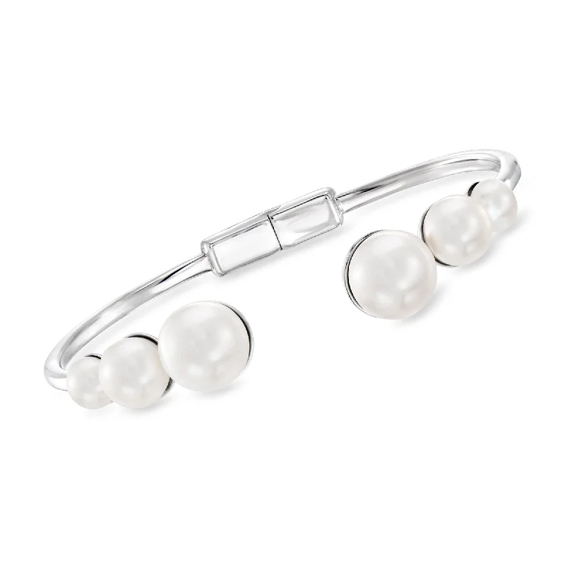 Ross-Simons 5.5-10mm Cultured Pearl Cuff Bracelet in Sterling Silver