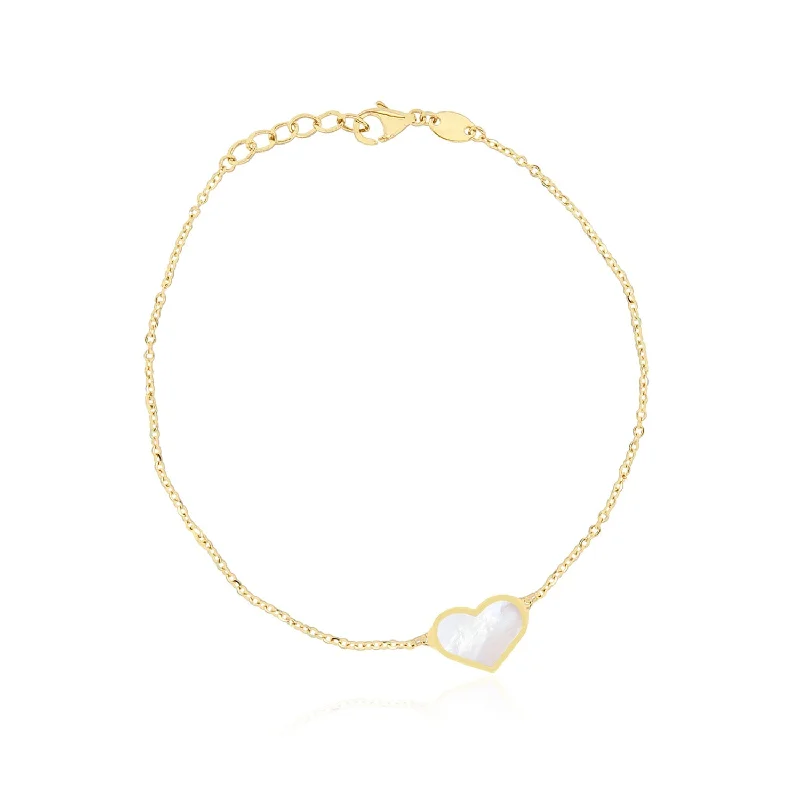 Mother of Pearl Single Heart Bracelet