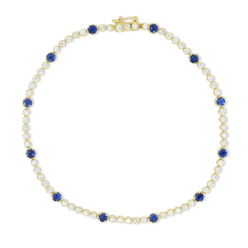 14K Yellow Gold,sapphire Bracelet