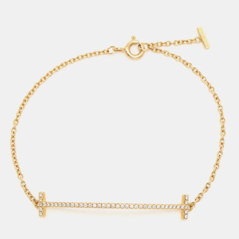 Tiffany & Co. T Smile Diamond 18K Yellow Gold Bracelet