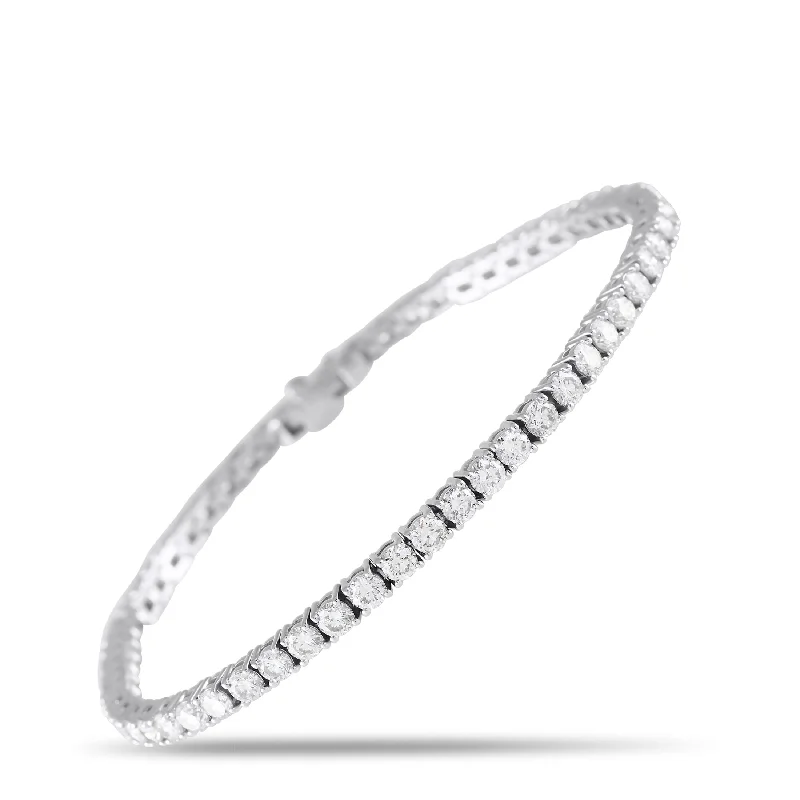 LB Exclusive 14K White Gold 5.77ct Diamond Tennis Bracelet MF03-120324