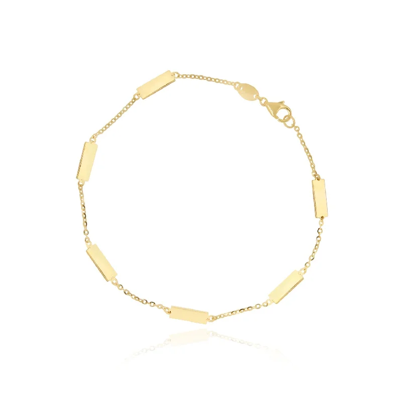 Gold Bar Chain Bracelet