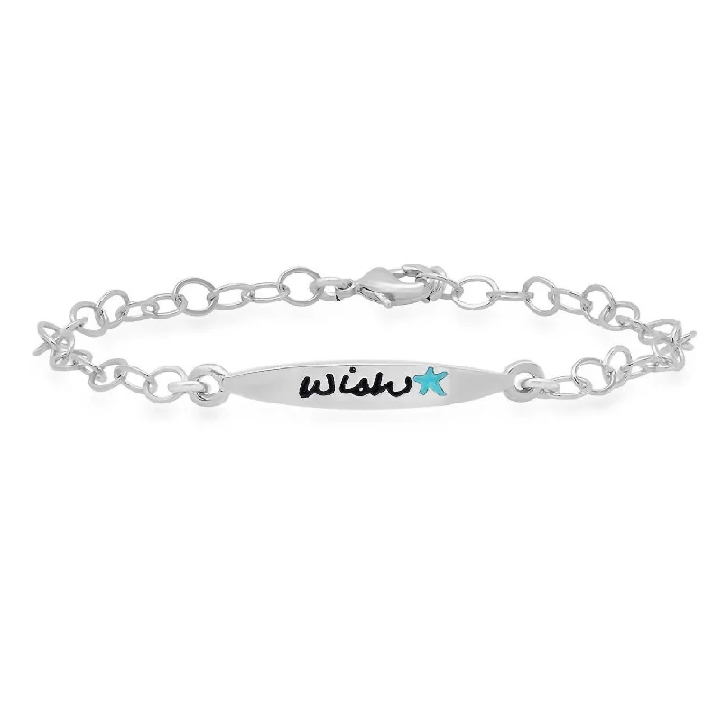 Women's Colorful Words Enamel Bracelets - Wish In Sterling