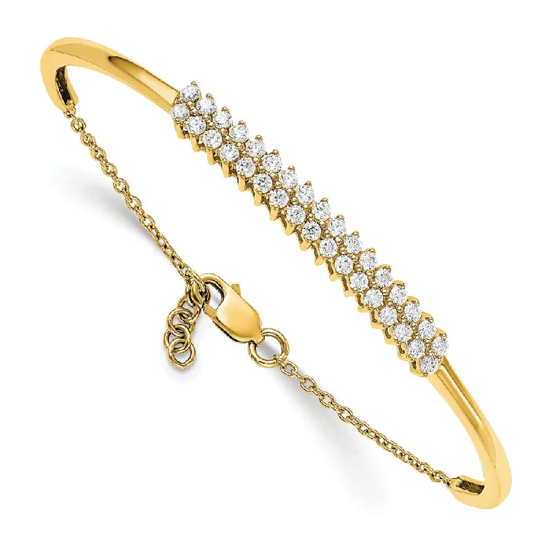 14K Gold 1 Ct Lab Grown Diamond Bangle Bracelet