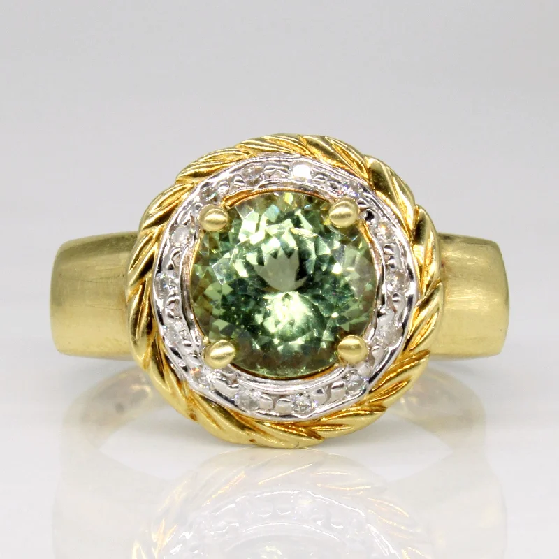 Diamond and Spodumene Cocktail 18k Ring | 0.1ctw, 2 ct | SZ 8.5 |