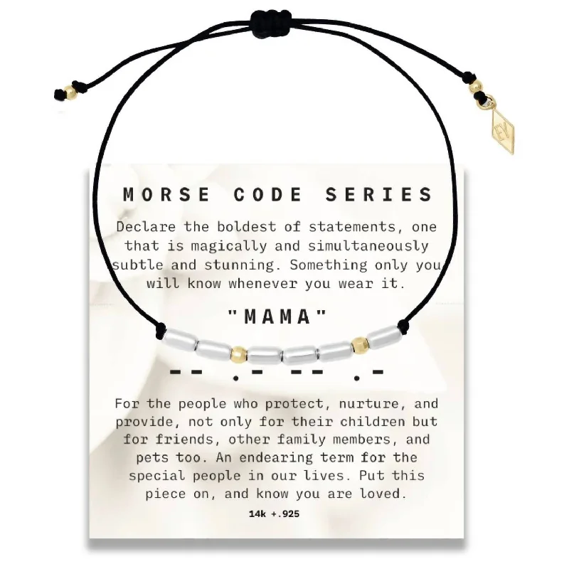 Women's "morse Code" Series Mama Cord Bracelet In Gold