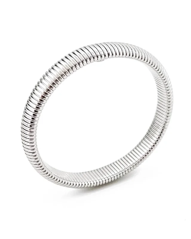 Women's Baia Thin Coil Bangle In Silver