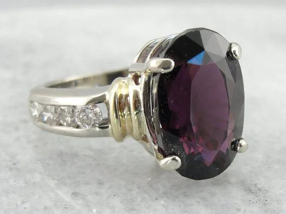 Garnet, Diamond and Fine Gold Cocktail Ring