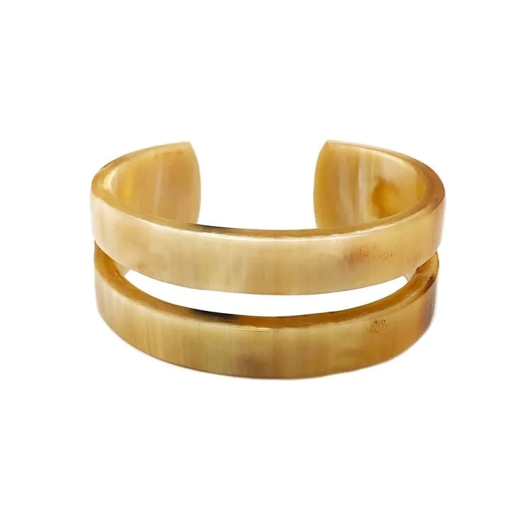 Omala Polished Horn One Slit Cuff | Horn Bracelet