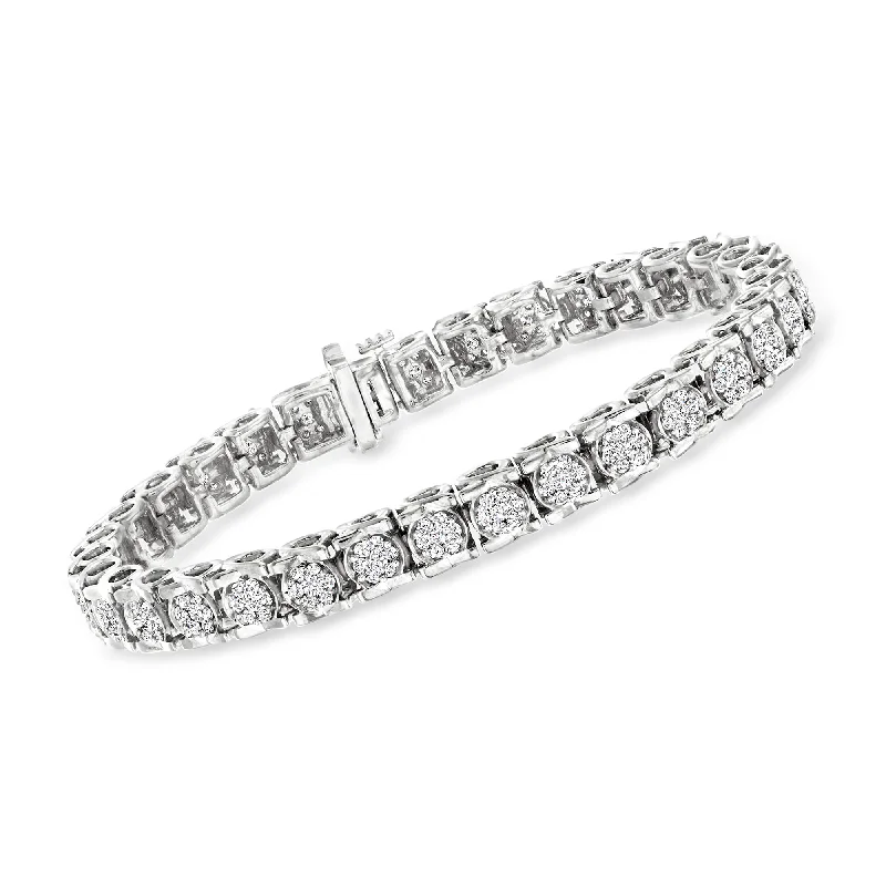 Ross-Simons Diamond Tennis Bracelet in Sterling Silver