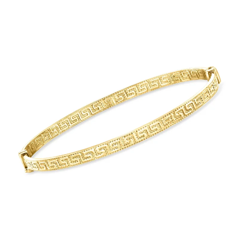 Canaria Italian 10kt Yellow Gold Greek Key Bangle Bracelet